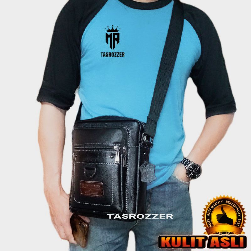 NEW - Tas kulit asli pria original 100% ROZZER tahan api