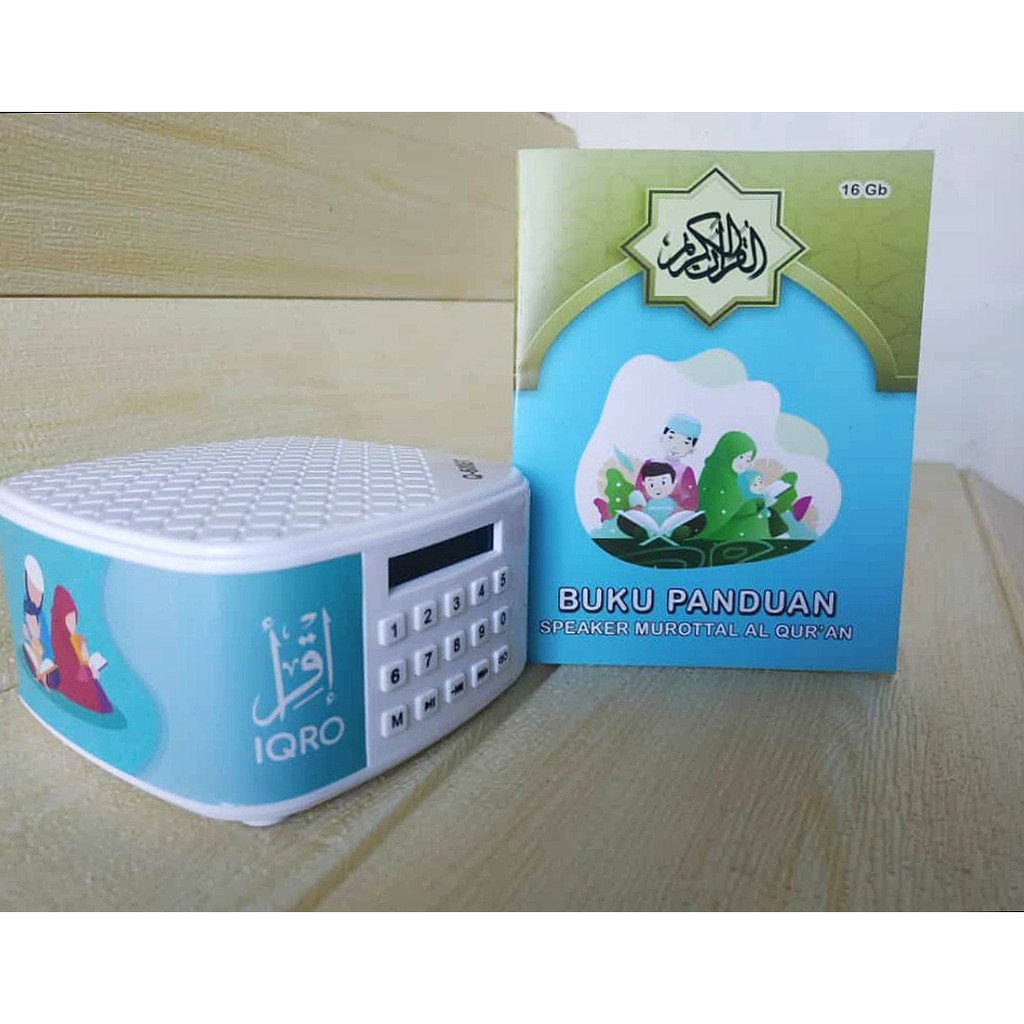 SPEAKER MUROTTAL SPIKER MUROTAL AL QURAN  BLUETOOTH Plus Chip 16GB Q600-Biru Muda