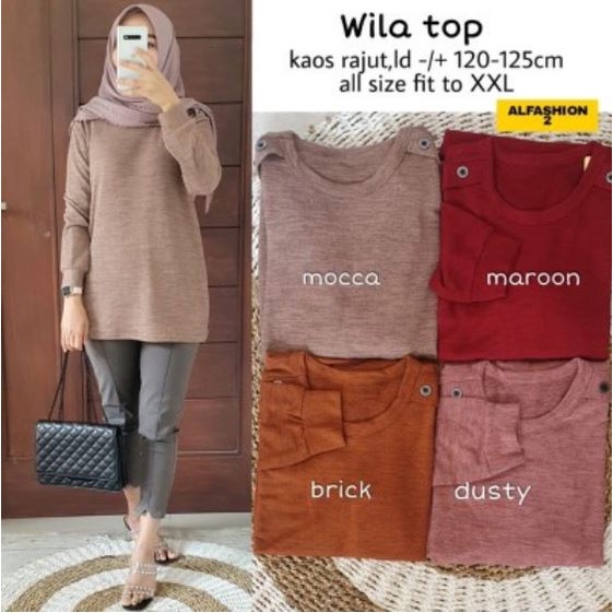 ATASAN KAOS RAJUT IMPORT WILA TOP BY ALFASHION ORIGINAL SOLO AAA