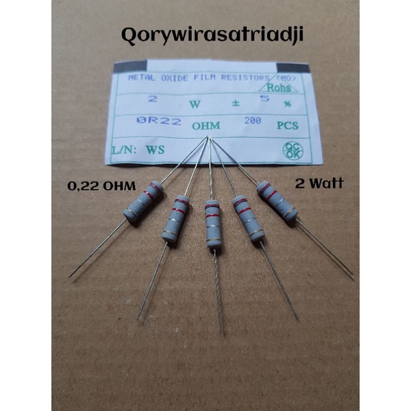 Resistor 0,22 Ohm 2 Watt Resistor 0.22 Ohm 2 Watt 50pcs