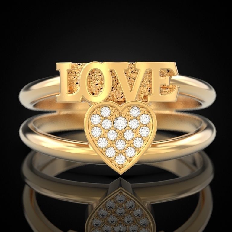 Goldkingdom Fashion Perhiasan Emas Asli Kadar 375 Bangkok Aksesoris Ready Stock Kreatif Cinta Berbentuk Hati Penuh Berlian Zirkon Cincin Berlapis Emas Pembungkus Ganda Pertunangan Cincin