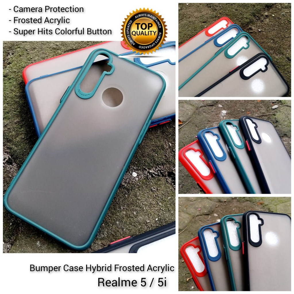 Bumper Case Realme 5 5i + Camera Protector Frosted Apparel Super Hits