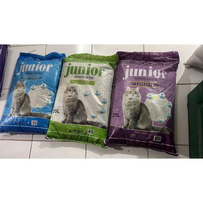 JUNIOR pasir kucing kemasan 25 liter