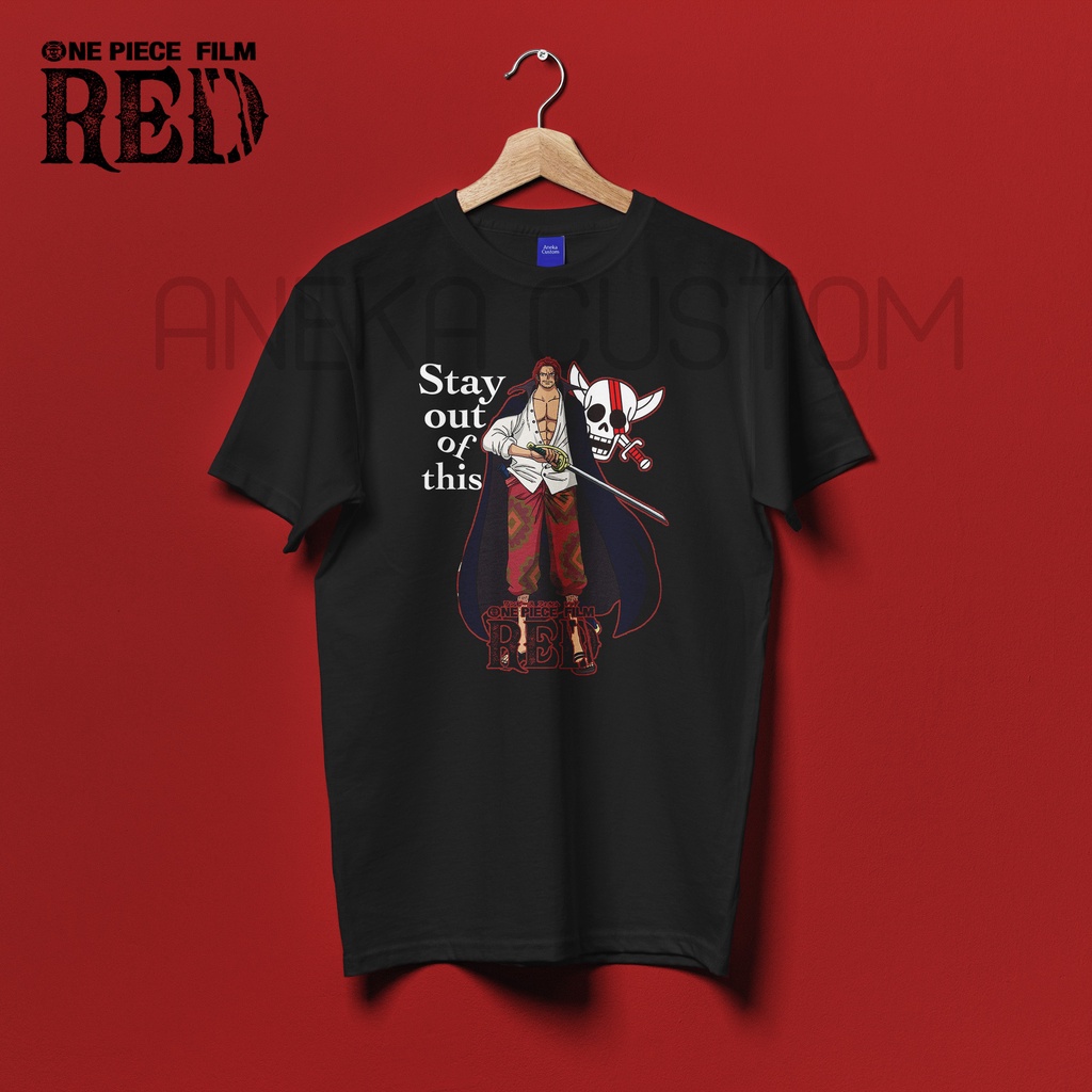 KAOS ONE PIECE FILM RED SHANKS BAJU T-SHIRT AKAGAMI NO SHANKS FILM RED