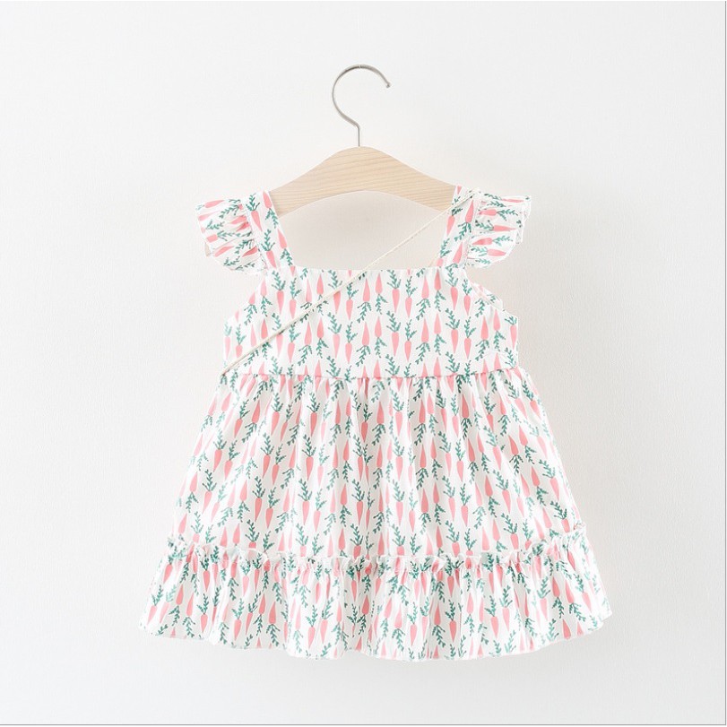 Dress tanpa lengan/baju dress anak/pakaian bayi anak perempuan dengan aksesoris tas wortel premium
