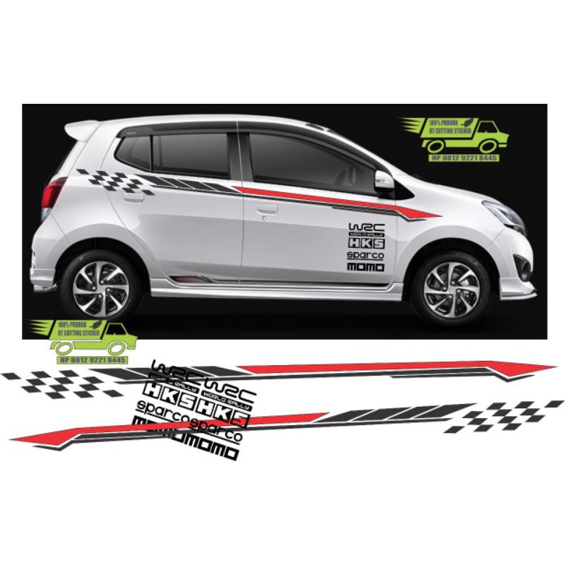 stiker daihatsu ayla / stiker toyota agya / stiker striping mobil keren stiker ayla agya