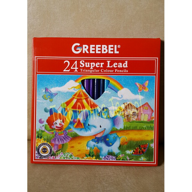 

ATK0042 24 warna Pensil Warna Segitiga Triangular Super Lead GREEBEL S
