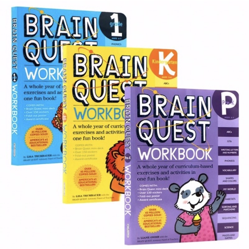 Brain Quest Workbook Pre K, Kindergarten, Grade 1