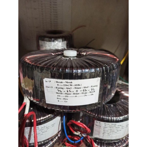 trafo toroid donat 20a ct75v..65v murni