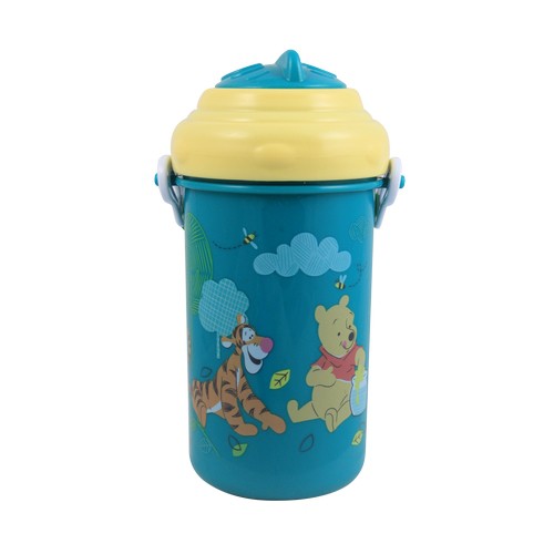 Winnie The Pooh Bottle With Straw / Botol Minum Anak Dengan Sedotan Dengan Tali (Wtp 07-063)