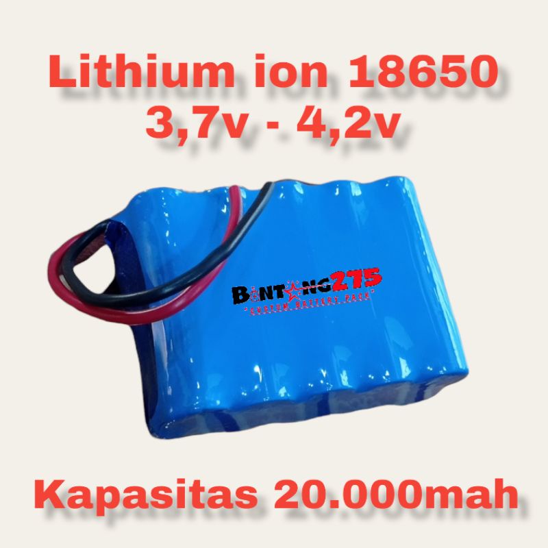 Battery 3,7v 4,2v DC 20000mah (20ah) BMS 1s 15A