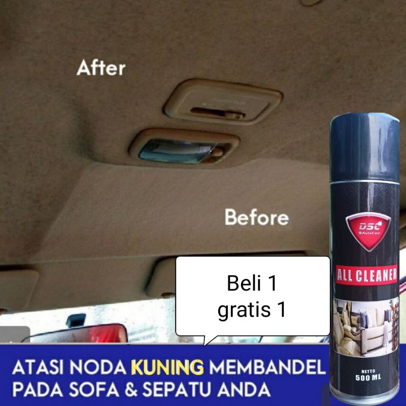 all cleaner 2 botol busa penghilang noda kuning pada sofa sepatu plafon mobil