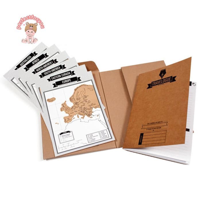 

nn perfectforyou Notebook Buku Diari dengan Peta Dunia Bisa Digesek u TG