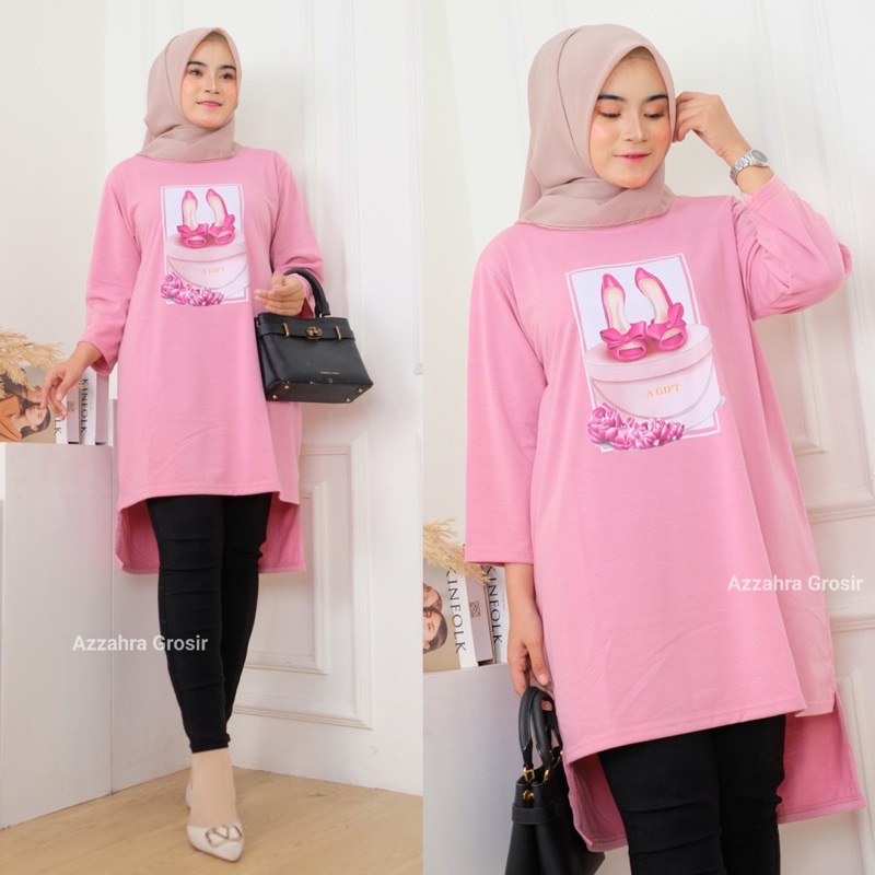 Gift Tunik - Tunik Jumbo Babyterry Spandex Print DTS LD110 Oversize Tangan 7/8 / 366-6933