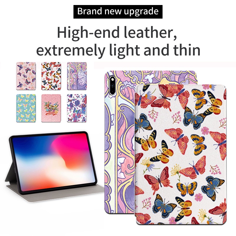 Flip Case Untuk Huawei MatePad 10.8 (2020) SCMR-W09 SCMR-AL00 Tablet Stand Cover MediaPad M6 10.8 (2019) SCM-AL09 Fashion Fancy Color Butterfly Series Casing Kulit