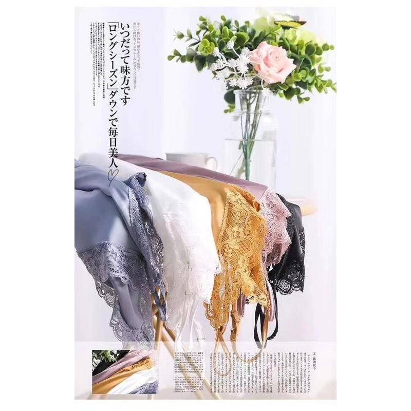 Setelan Piyama Baju Tidur Wanita Camisole Silk Satin 085 085 Polos Elegan Adem Silky Premium Quality-7