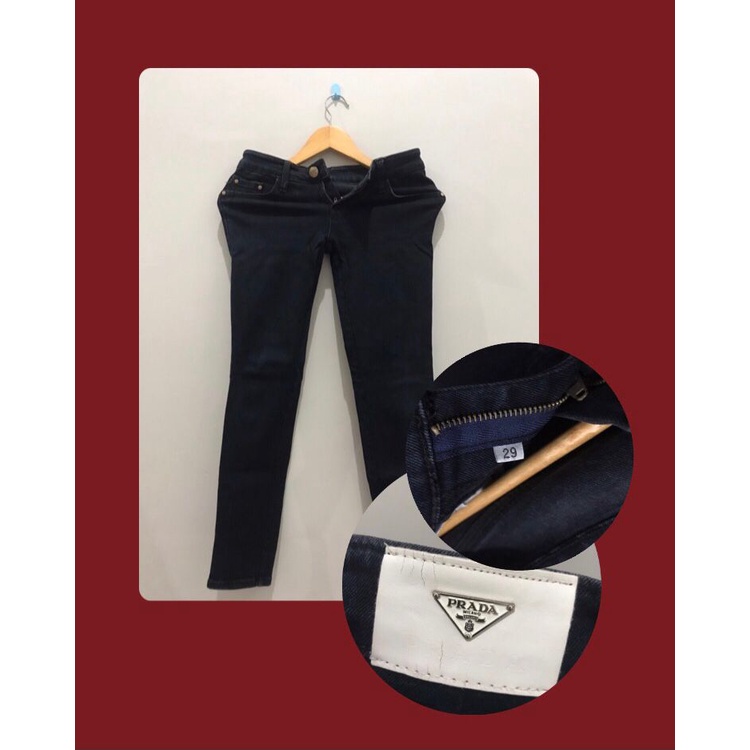 preloved celana jeans prada dark navy