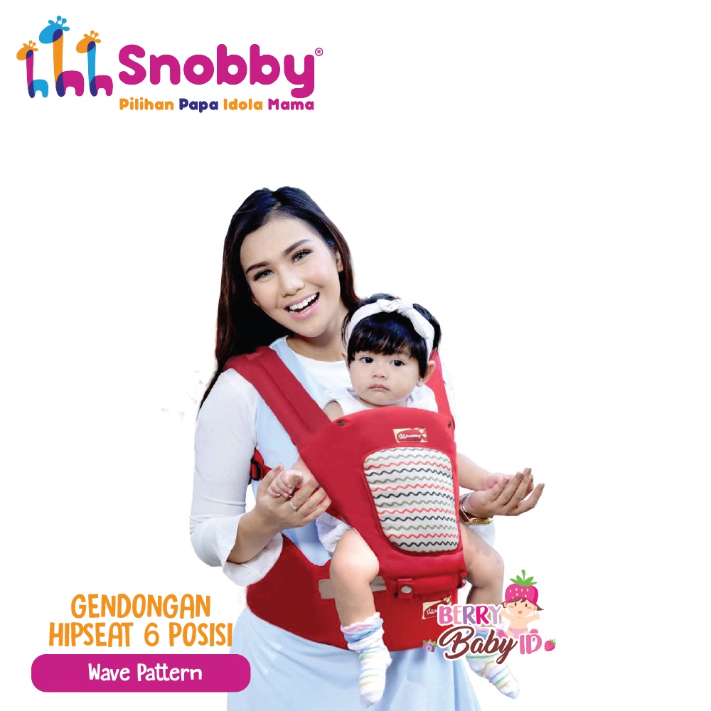 Snobby Gendongan Depan Bayi Hipseat Saku 6 Posisi 1-36 Bulan Berry Mart