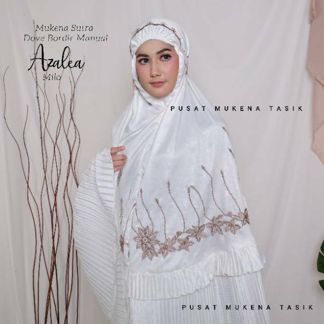 MUKENA PRISKET DEWASA SUTRA DOVE BORDIR MANUAL AZALEA | GROSIR BELI MUKENA PLISKET MURAH AMORA