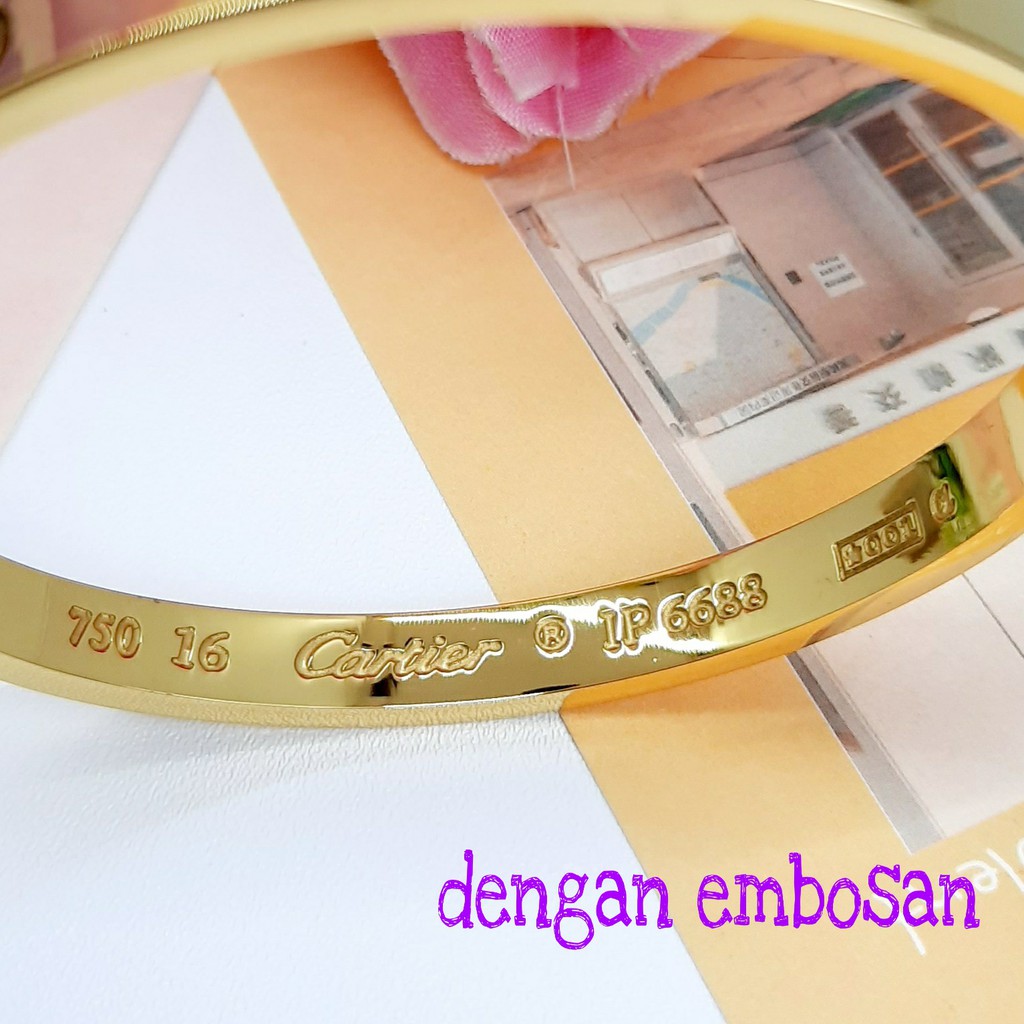 Gelang Titanium Model  Dengan Diamond Artifisial  Dengan 750