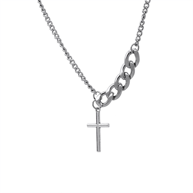 Cross Pendant Necklace Accessories Trendy Hip Hop Clavicle Chain