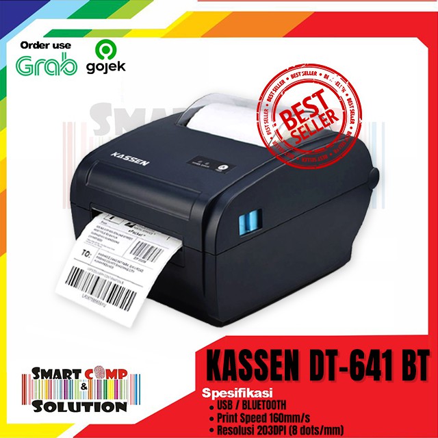 Printer Thermal Stiker Alamat Kassen DT-641BT Setara Zjiang ZJ-9210BT USB + Bluetooth