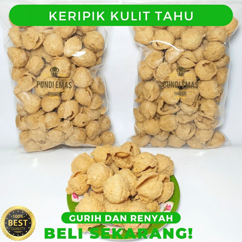 Kerupuk Tahu 250gr / Kerupuk Kulit Tahu Walik Crispy Asin Gurih