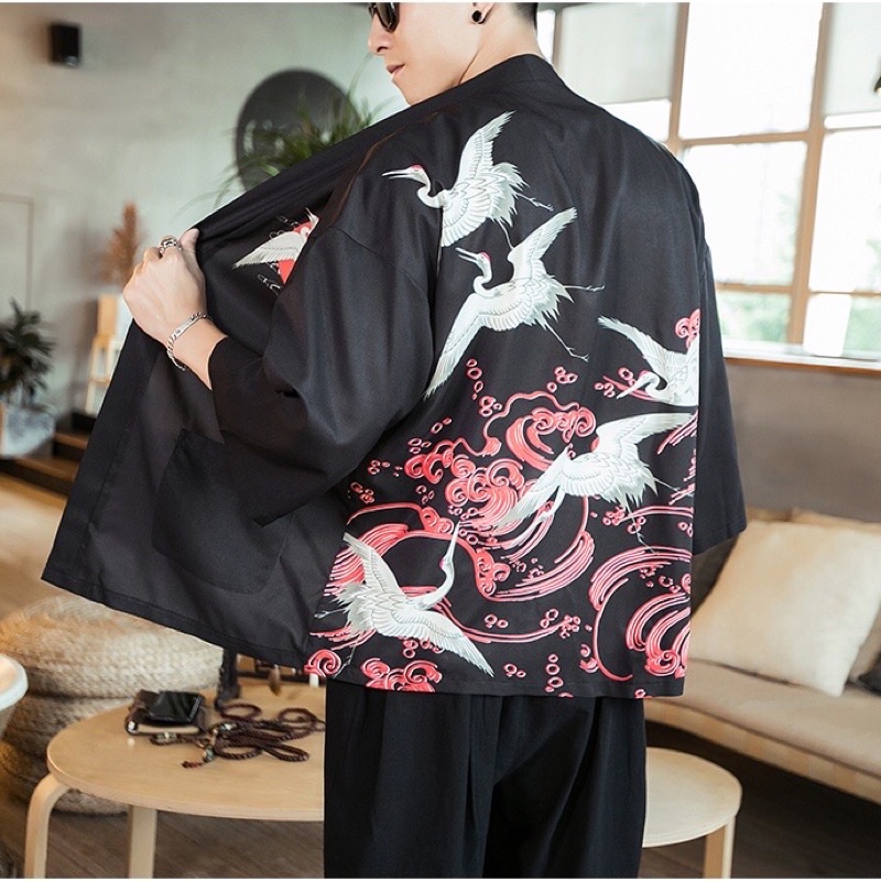 KIMONO CARDINGAN IMPORT HAORI PRIA WANITA KOREA JEPANG ORIGINAL RE43