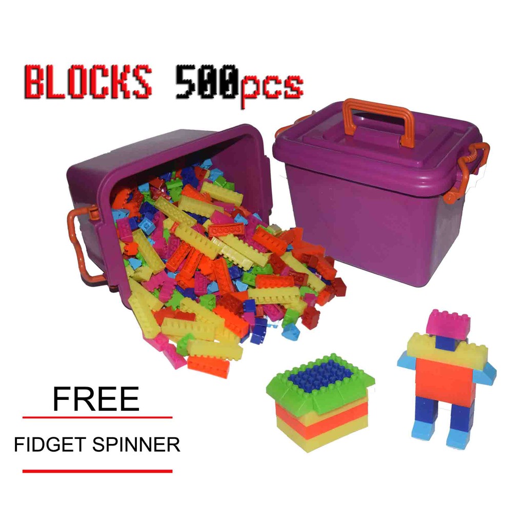 STOCK TERBATAS Blocks box 500pcs brick lego balok susun mainan anak edukatif ukuran kecil