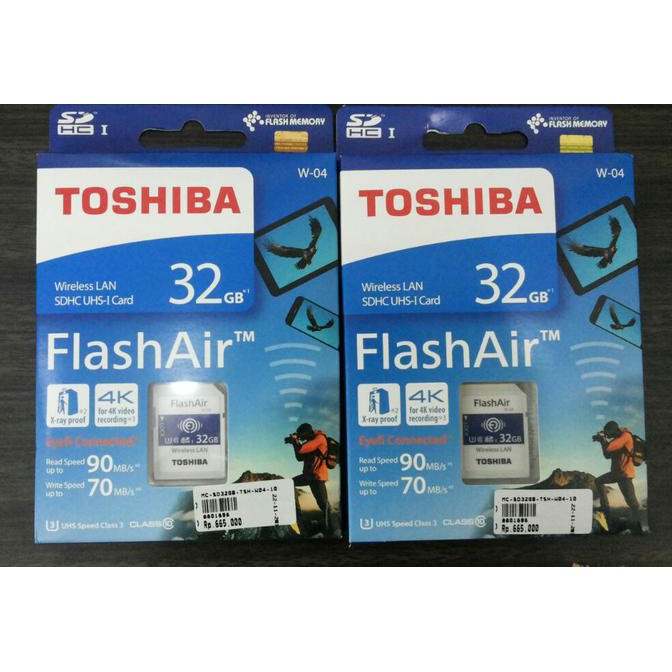 Toshiba FlashAir Wireless Card 32GB WIFI SD CARD UHS 3 Flash Air w-04 - goodjoibag