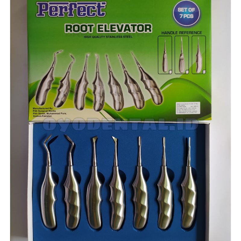 Dental Bein root elevator merk perfect luxator set isi 7 pcs