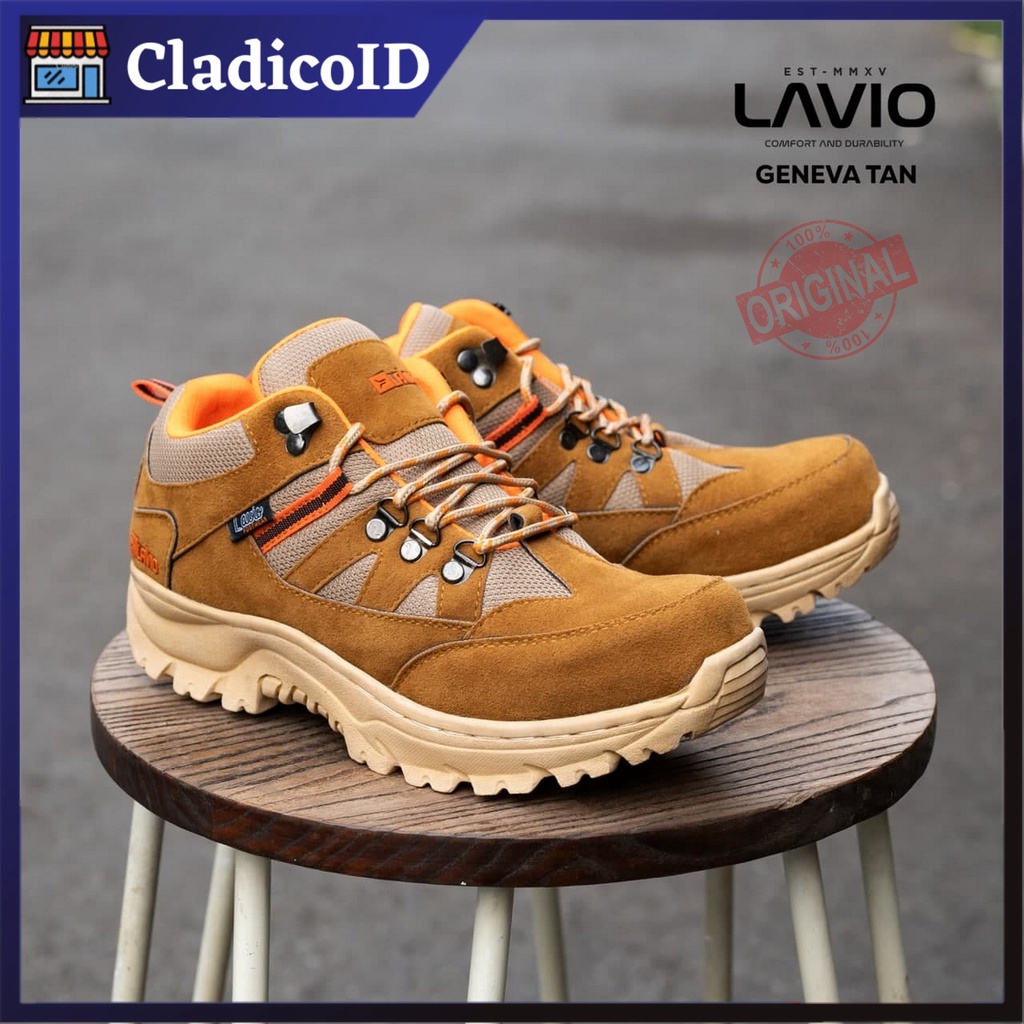 LAVIO Geneva Safety Boots Pria Ujung Besi Sepatu Sefty Untuk Kerja Lapangan Outdoor Mendaki Gunung Anti Slip Mood Booster