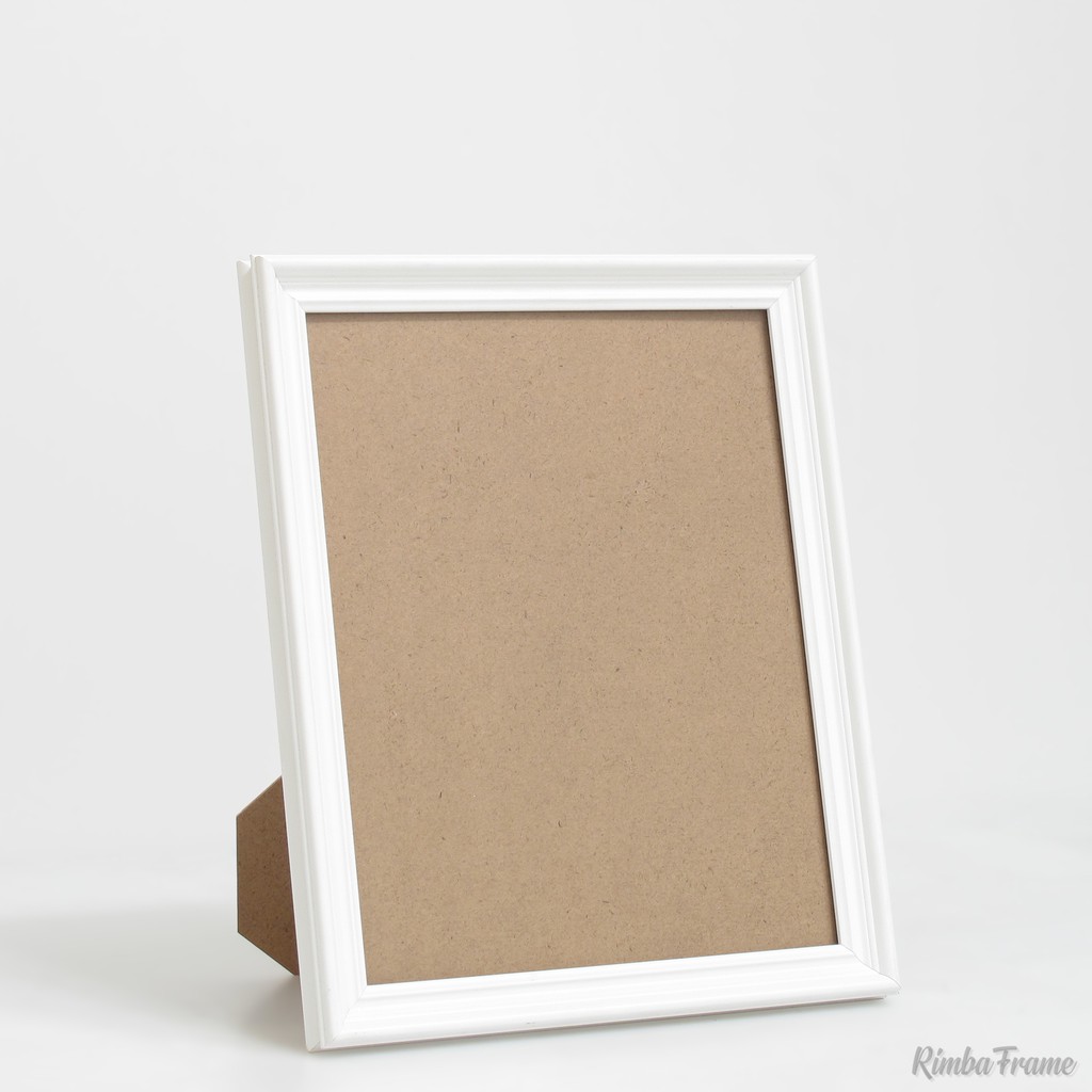 Bingkai Foto 6r Pigura Frame Kayu Putih Pajangan Meja Hiasan Dinding Gantung 49055 Shopee Indonesia