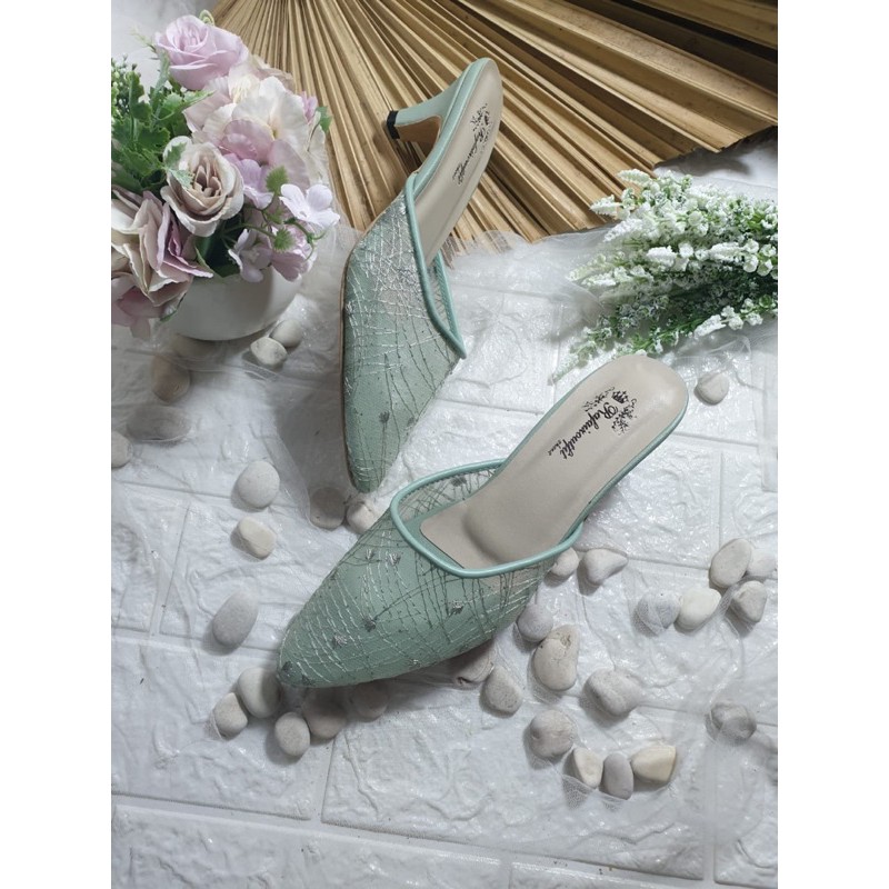 sepatu SExy green mint tinggi 5cm