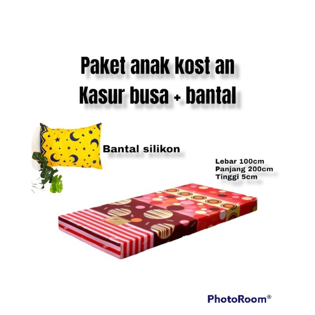 KASUR SINGLE BED BANTAL GULING PAKET ANAK KOST ANAK PESANTREN KASUR BUSA + BANTAL