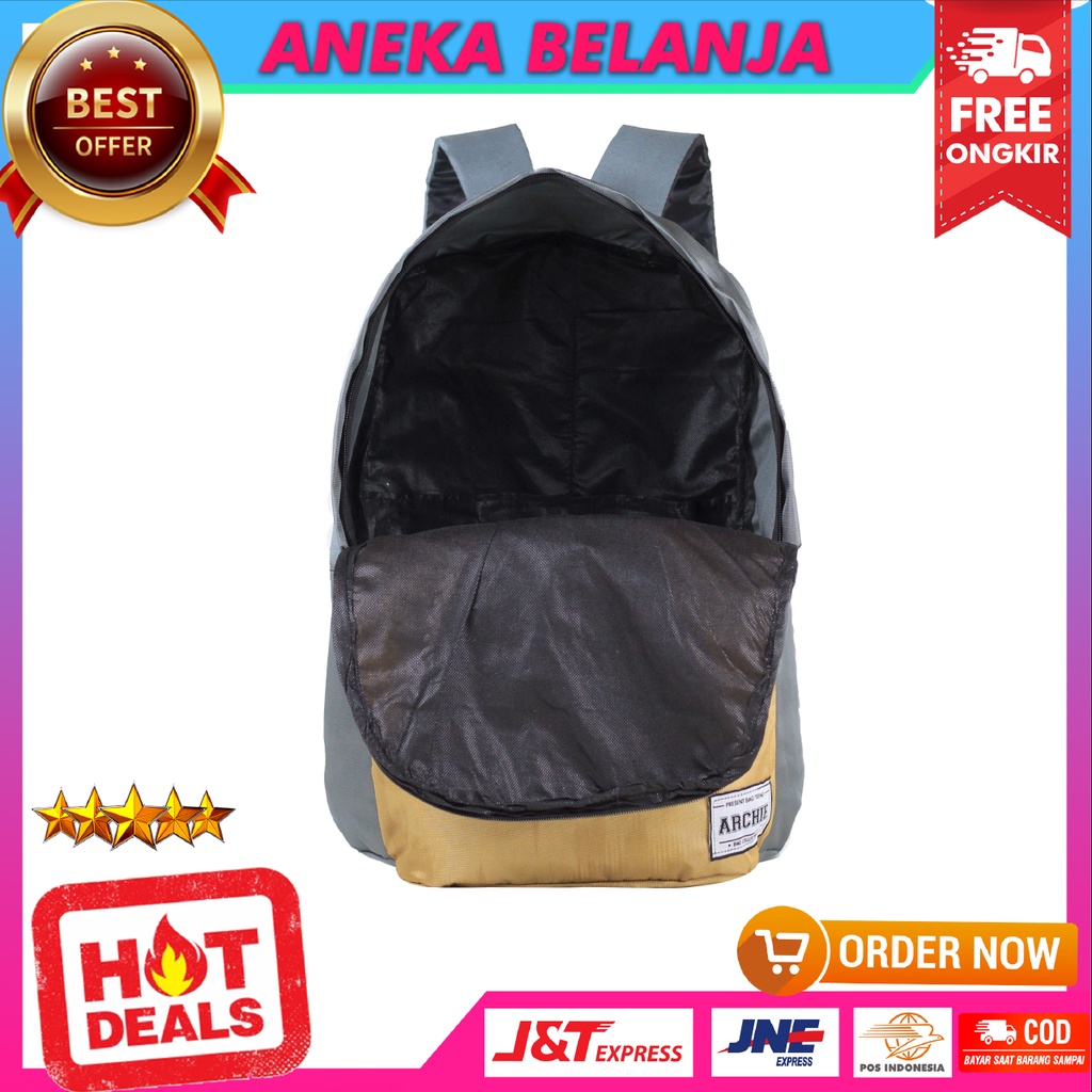 Tas Ransel Pria Tas Punggung Distro Archie Backpack Cowok Sekolah Kuliah Kerja Pria Keren Termurah Model Fashionable Bahan Awet Tebal Harga Terlaris Terjangkau Berkualitas