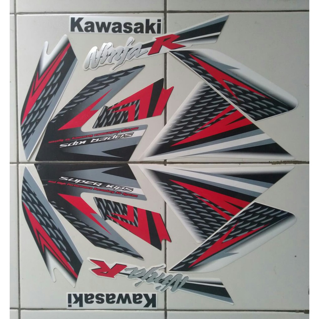 stiker striping ninja r 2013 putih