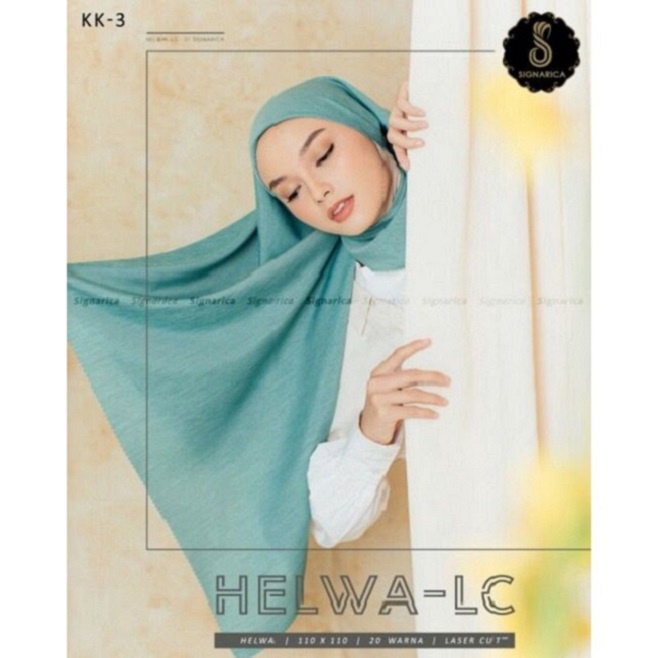 JILBAB SEGI EMPAT HELWA LASER CUT LC BY SIGNARICA KATUN HELWAHIJAB SEGIEMPAT SERAT TERBARU MURAH