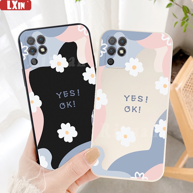 Soft Case Bahan Silikon Matte Motif Keep Smiling Chrysanthemum YES OK Untuk Huawei Y6P 2020 Y7A Nova 7i 3i 5T Y9 Prime 2019 Y9S