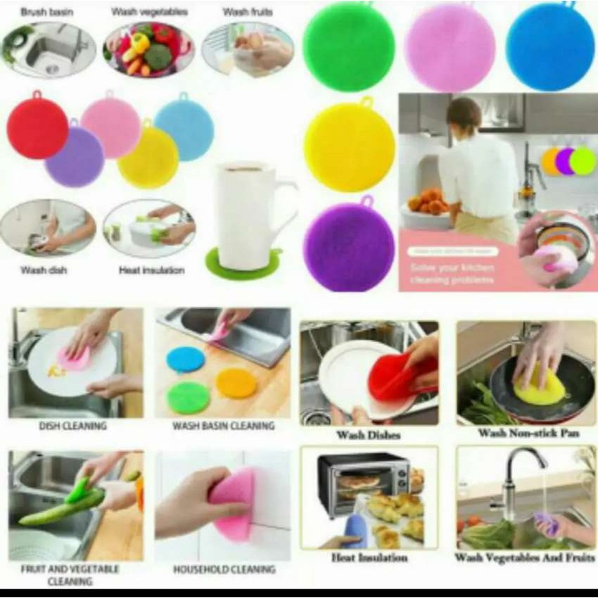 ❤ RATU ❤ Sponge Silikon Cuci Piring | Spon Silicone Multi Fungsi