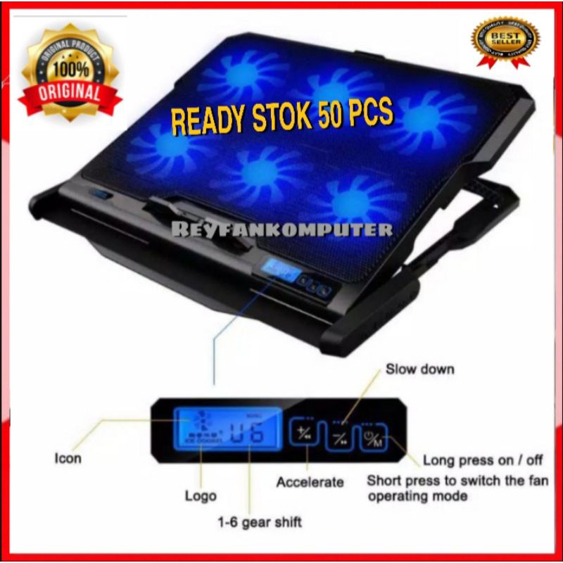 Kipas Pendingin Laptop ICE COOREL Cooling Pad 6 Fan - K6 kualitas terbaik