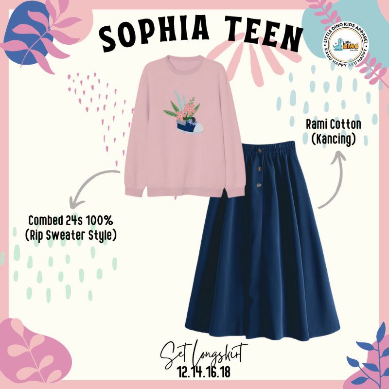 setelan rok anak cewek remaja putri kaos semi switer