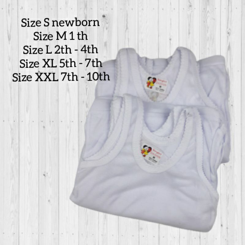 IL - Kaos Dalam Singlet Putih &amp; Warna Polos | Star &amp; Motif Bayi Anak Balita Paud TK SD Cowok Cewek Laki Perempuan Daishin