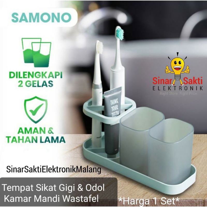 Samono Tempat Sikat Gigi Dan Odol Rak Kamar Mandi Plastik Wastafel