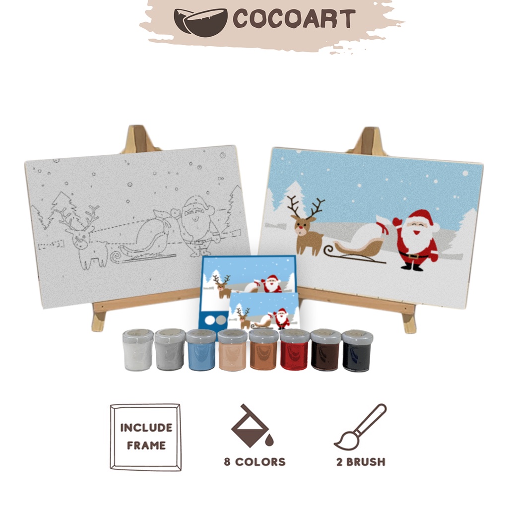 

Paint By Number Kit [ Christmas Edition ] - Cocoart.id I Kanvas 30 x 20 cm [ KADO NATAL ]