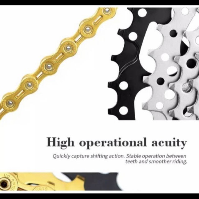 Chain rantai sepeda VG SPORTS 9 speed gold half hallow chain