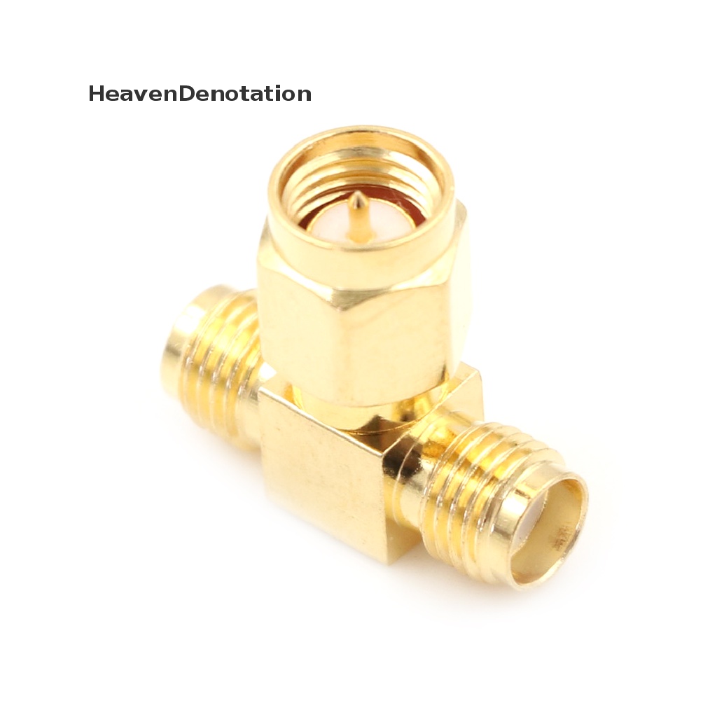 [HeavenDenotation] SMA Male to 2 Double SMA Female T Type RF Coaxial Connector SMA Plug to Jack 3 Way