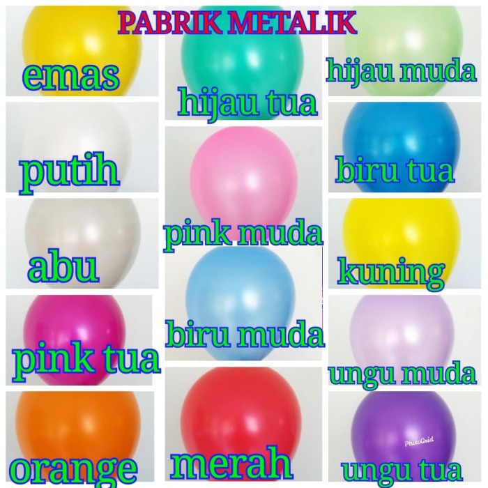 

Balon Latex Metalik / Balloon polos 12 inch ( Per pcs ) - Biru Muda