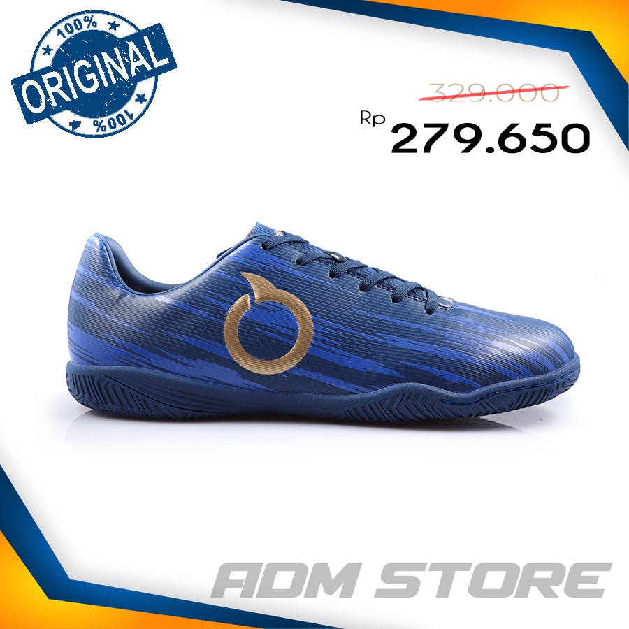 Sepatu Futsal Ortuseight Raven In Deep Blue/Gold Original 100%