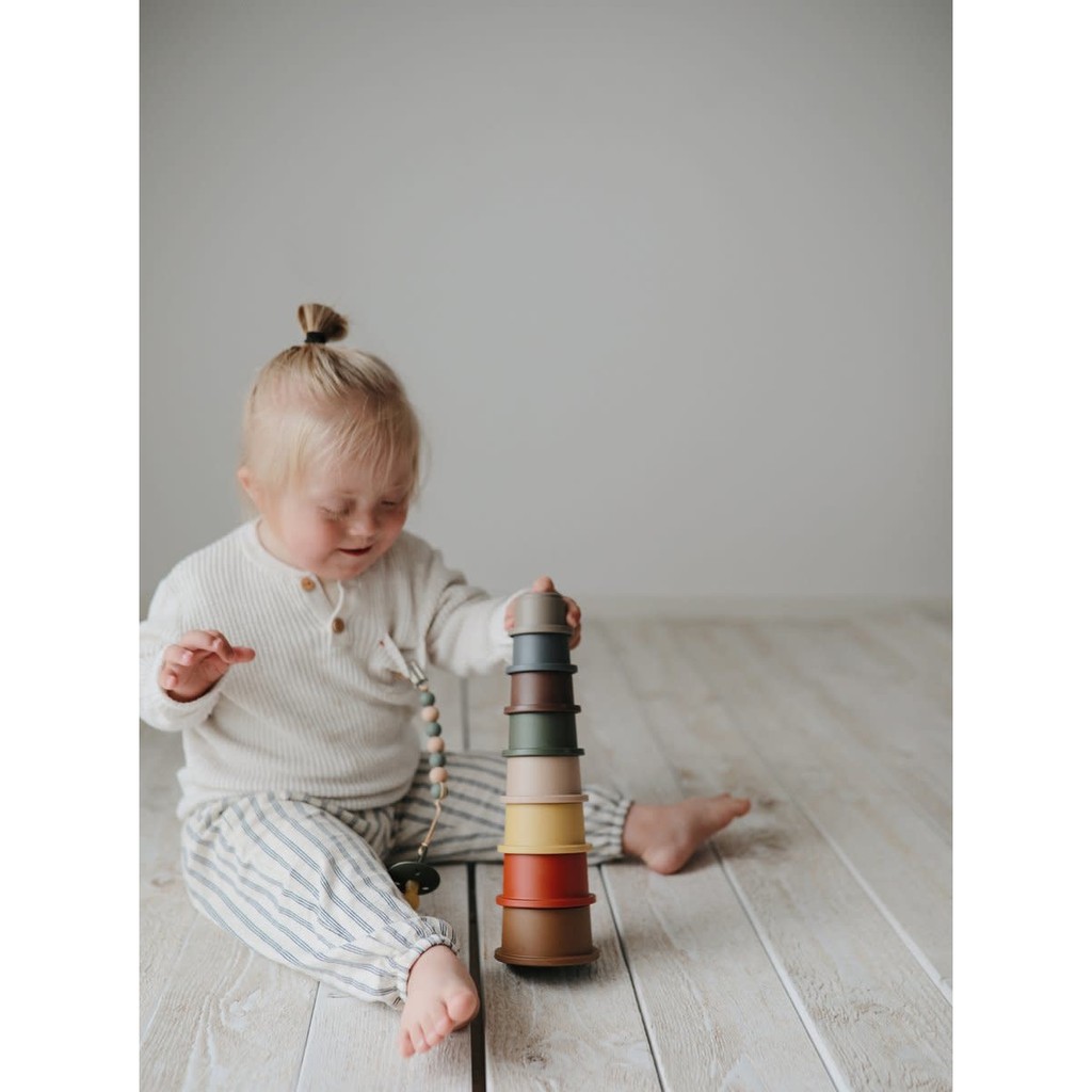 Mushie's Stacking Cups Mushie - Made in Denmark Educational Montessori Toys Mainan Cup Anak Mangkuk